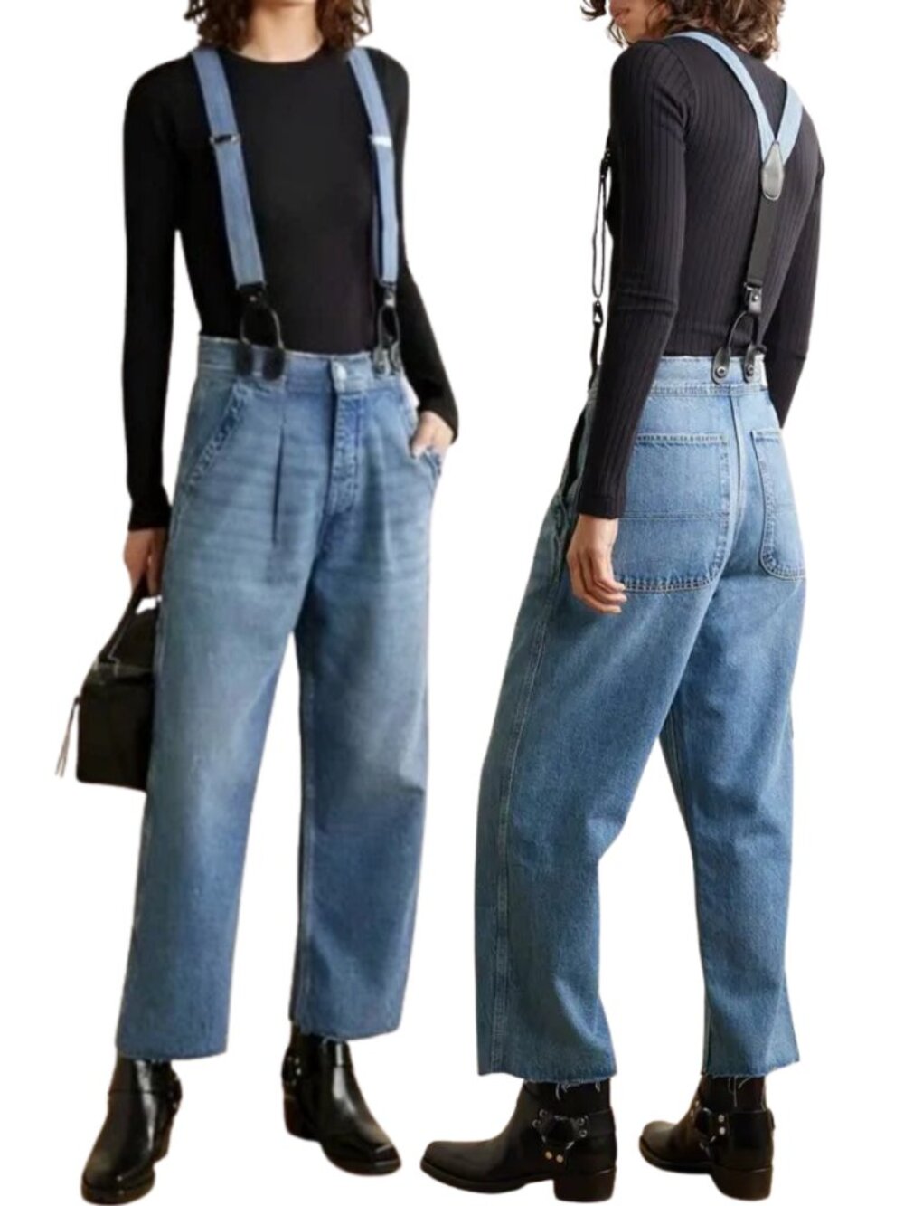 RE/DONE Hikari Mori High-Rise Wide-Leg Jeans Womens 28 Blue Denim Carpenter NWOT